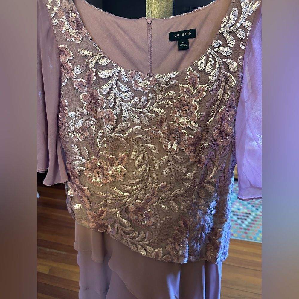 Orchid Mother of the Bride Full length Formal Gown Sz 10 - Picture 4 of 8
